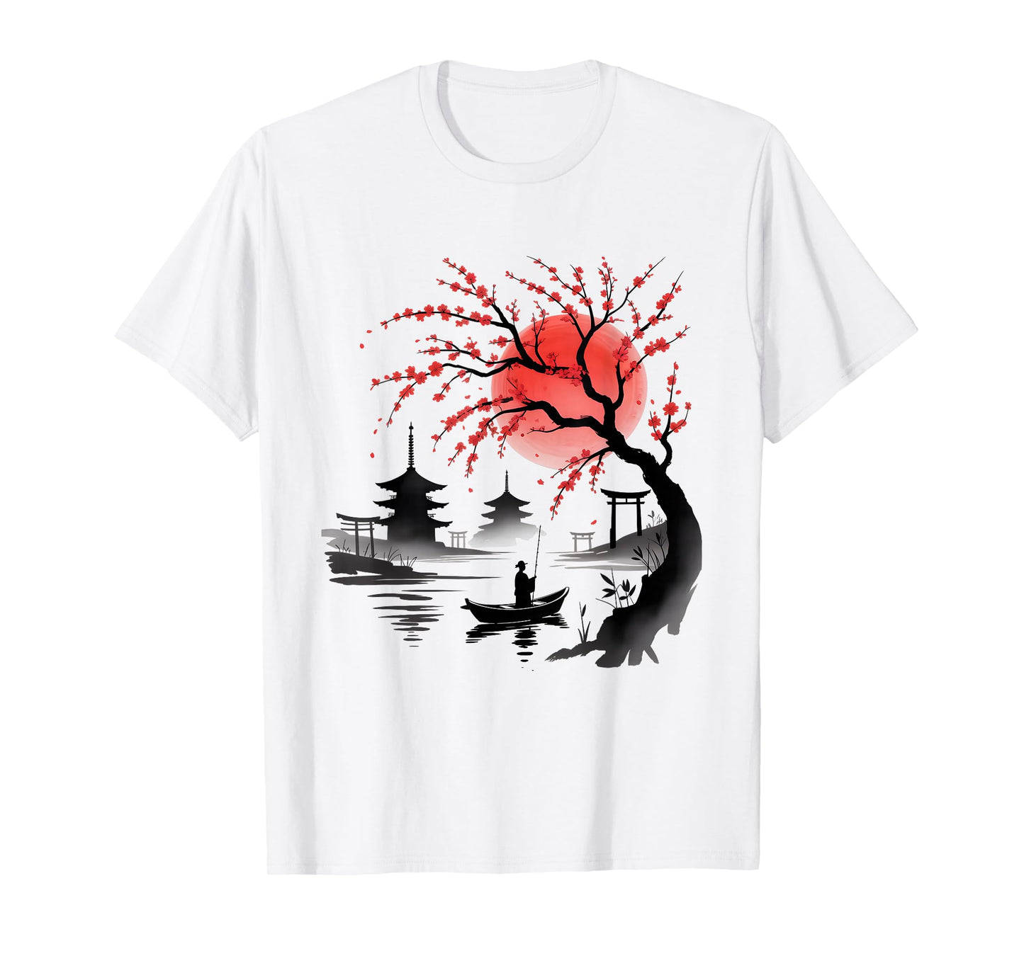 Beautiful Japanese Art Cherry Blossom Sakura Japan Graphic T-Shirt