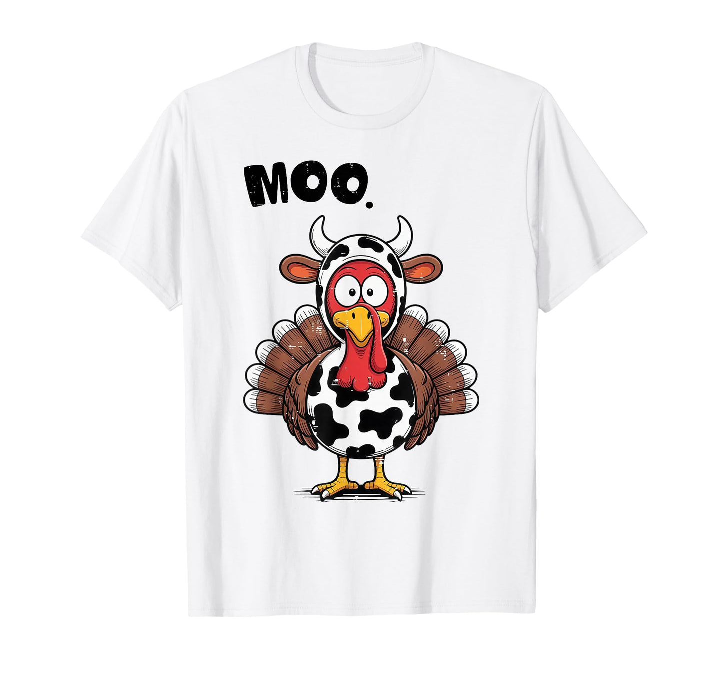 Moo Turkey Cow Costume Fall Thanksgiving Men Women T-Shirt