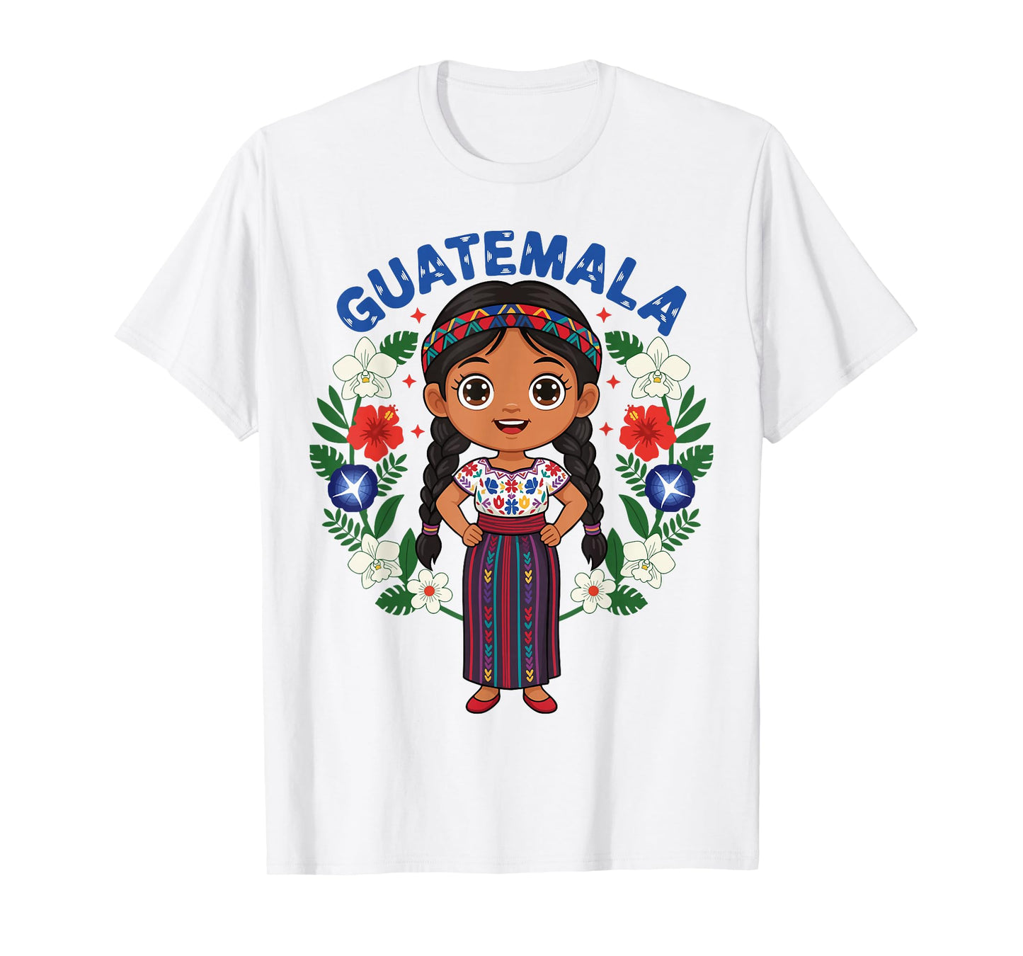 Guatemala Guatemalan Girl Traditional Dress Flowers Heritage T-Shirt
