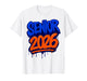 Funny Senior 2026 Orange and Blue Graduation Drip Teacher T-Shirt