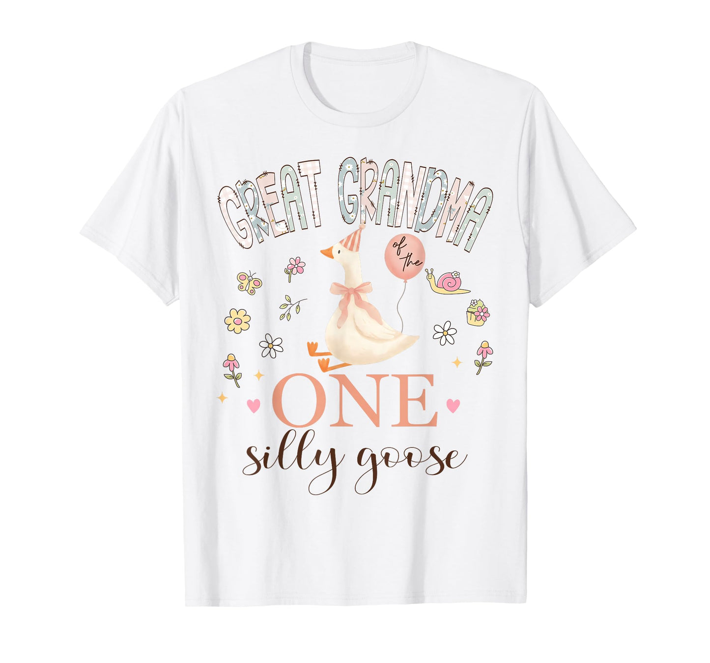 Great Grandma of The One Silly Goose 1st Birthday Girl T-Shirt