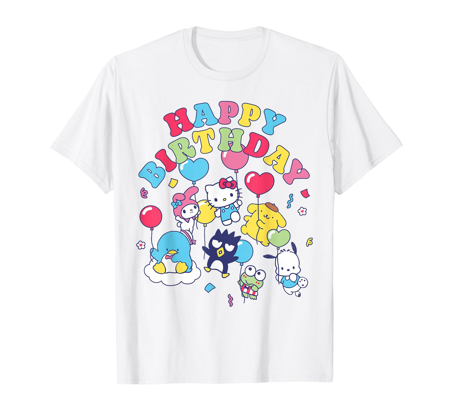 Hello Kitty and Friends Floating Ballons Happy Birthday T-Shirt