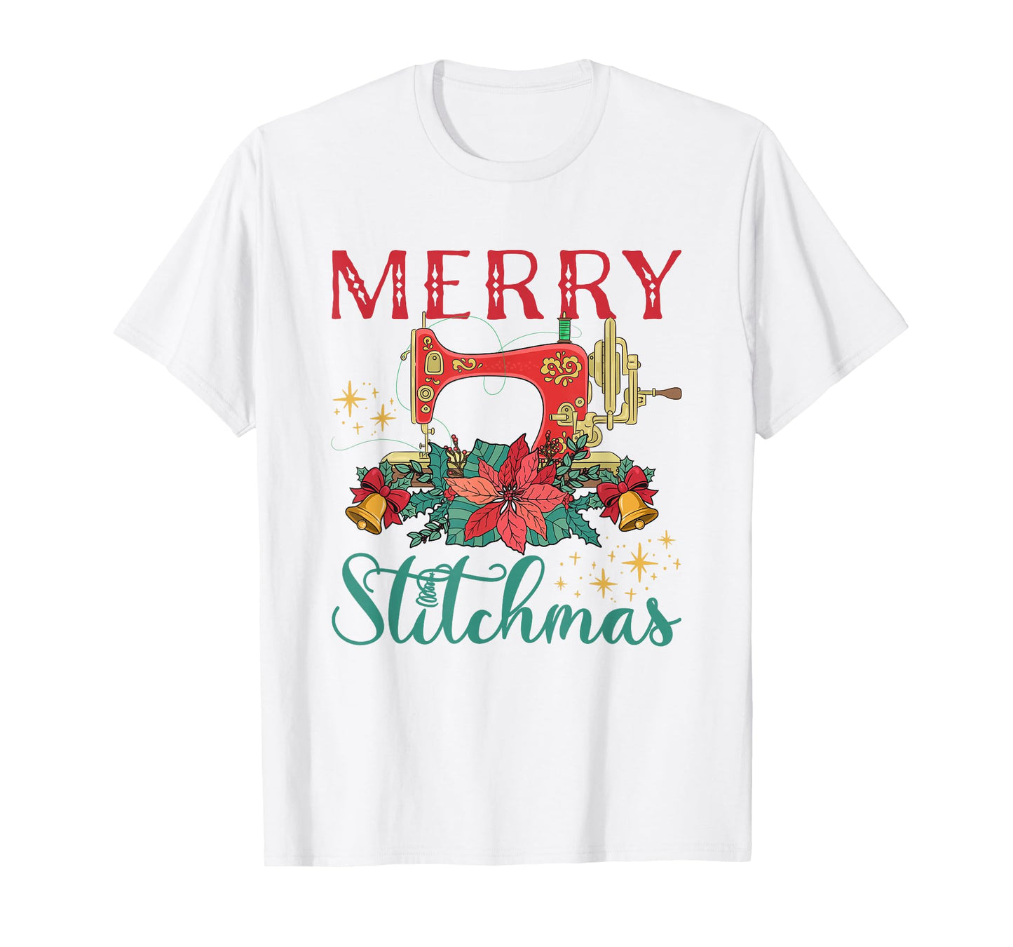 Christmas Sewing Machine Merry Stitchmas T-Shirt