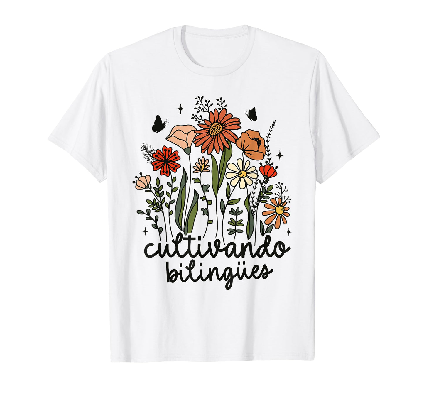 Maestra Wild Flower Cultivando Bilingues Spanish Teacher T-Shirt
