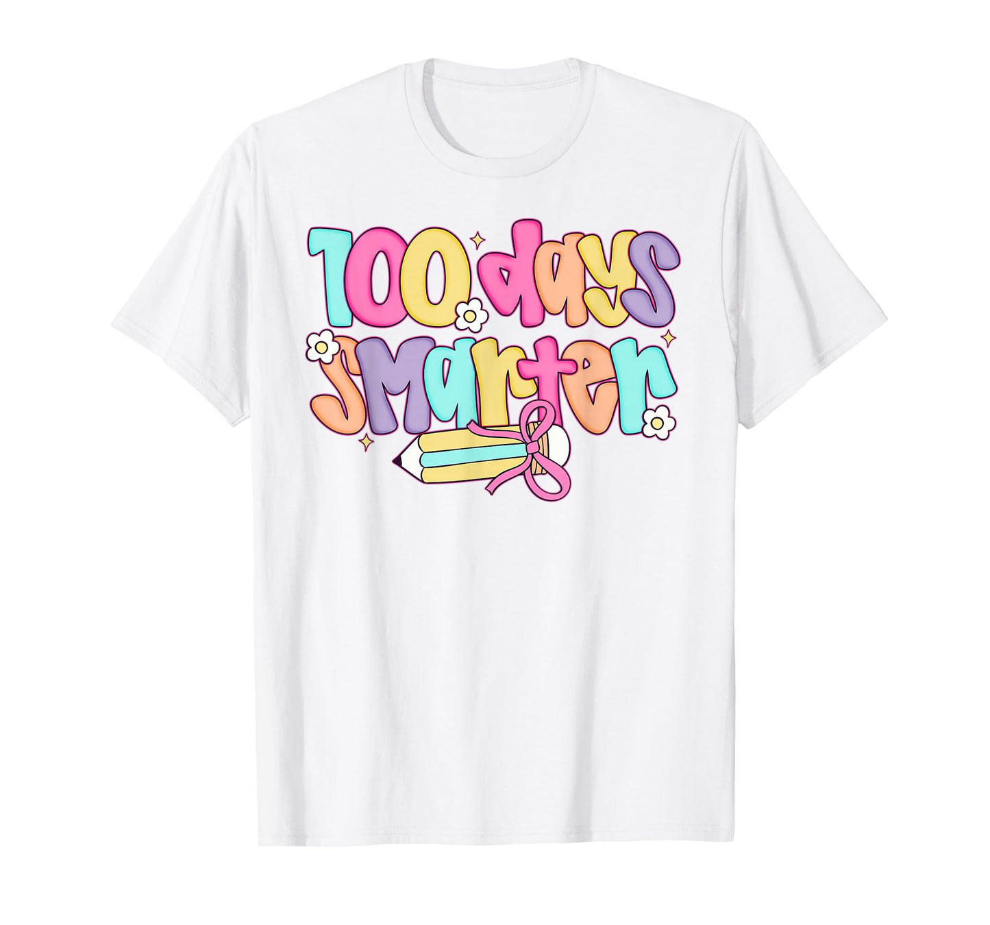 100 Days Smarter Pink Coquette Bow Girls Kids Kindergarten T-Shirt