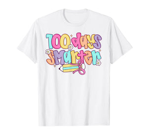 100 Days Smarter Pink Coquette Bow Girls Kids Kindergarten T-Shirt