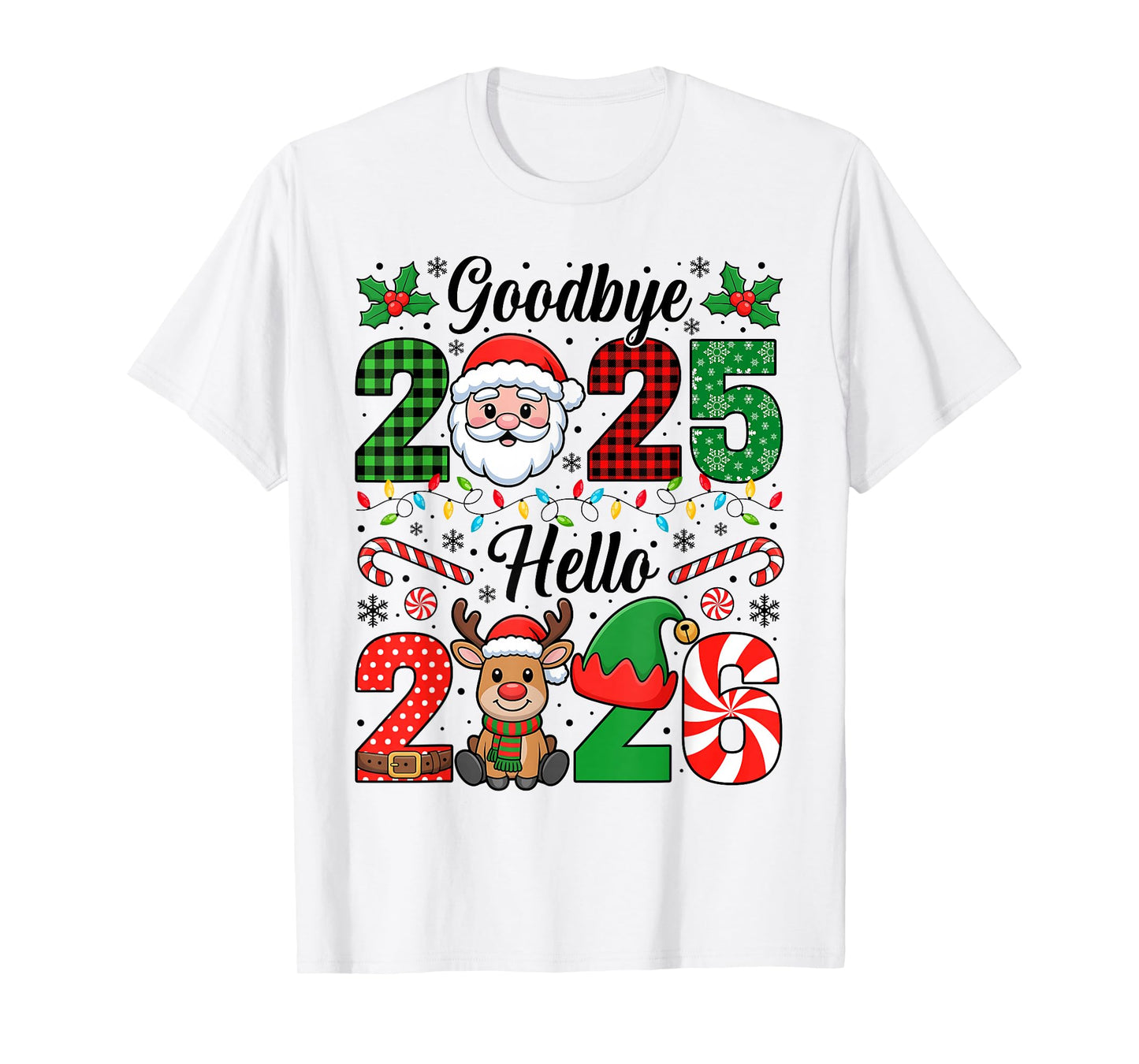 Goodbye 2025 Hello 2026 Christmas Matching Family Pajama T-Shirt