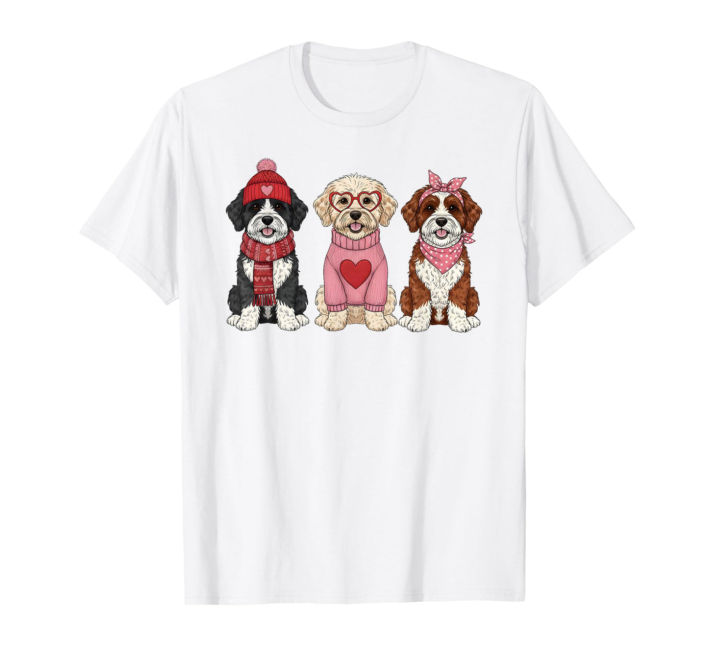 Cute Aussiedoodle Valentine Doodle Dog T-Shirt