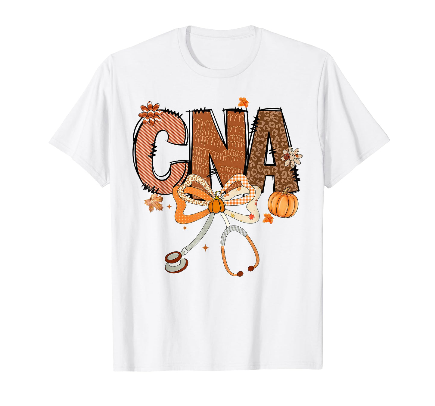 Pumpkin CNA Nurse Life Stethoscope Fall Autumn Thanksgiving T-Shirt