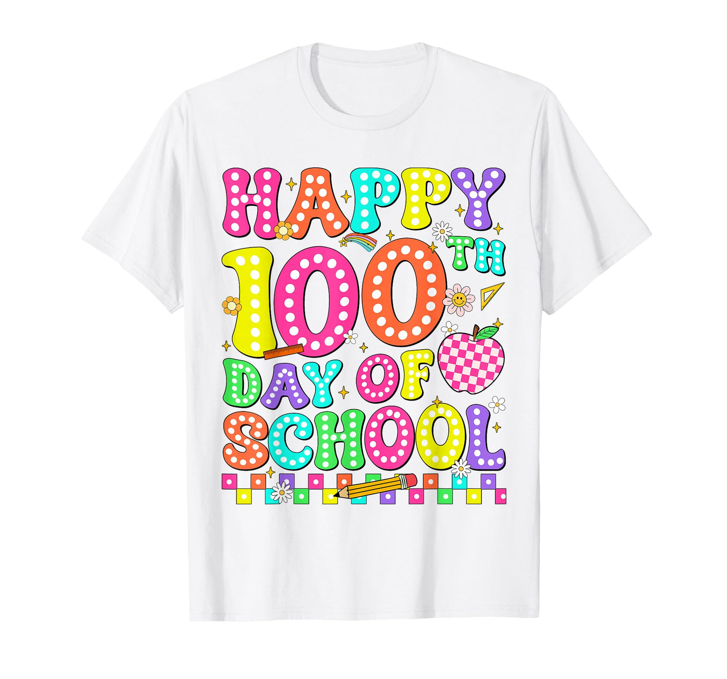 Happy 100 Days of School 100th Days Gift Teacher Girl Boy T-Shirt