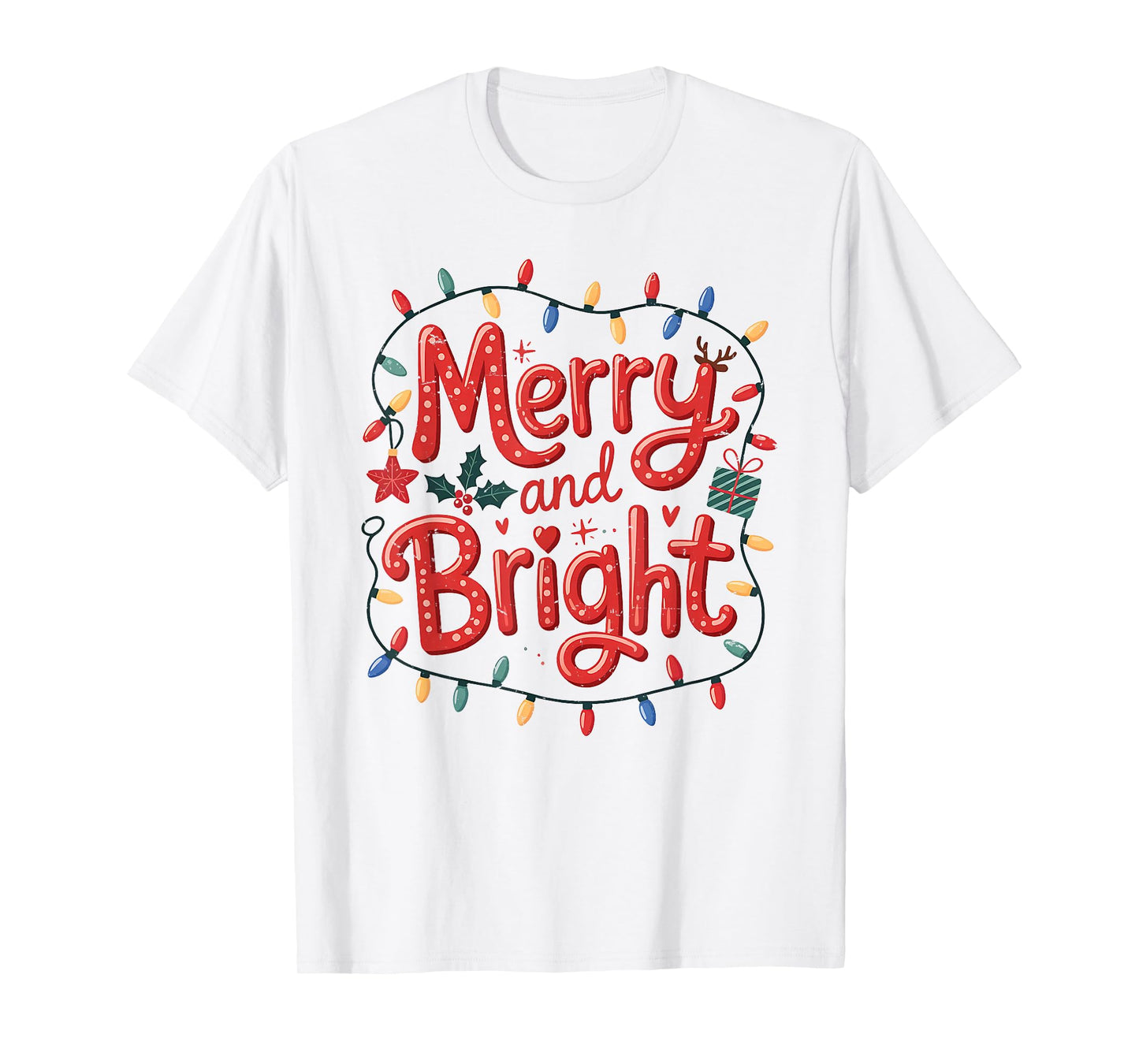 Merry & Bright Moody & Uptight Matching Couples Christmas T-Shirt
