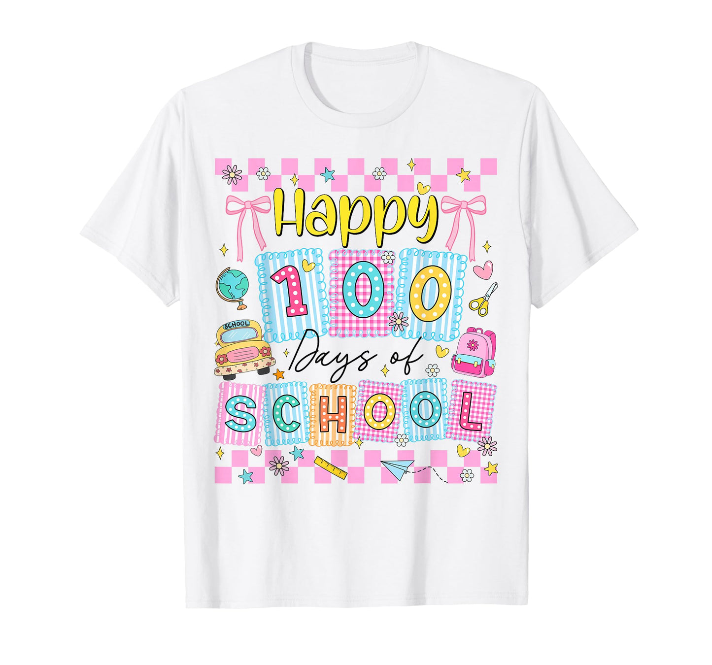 Happy 100 Days of School Coquette 100th Day of School Girls T-Shirt