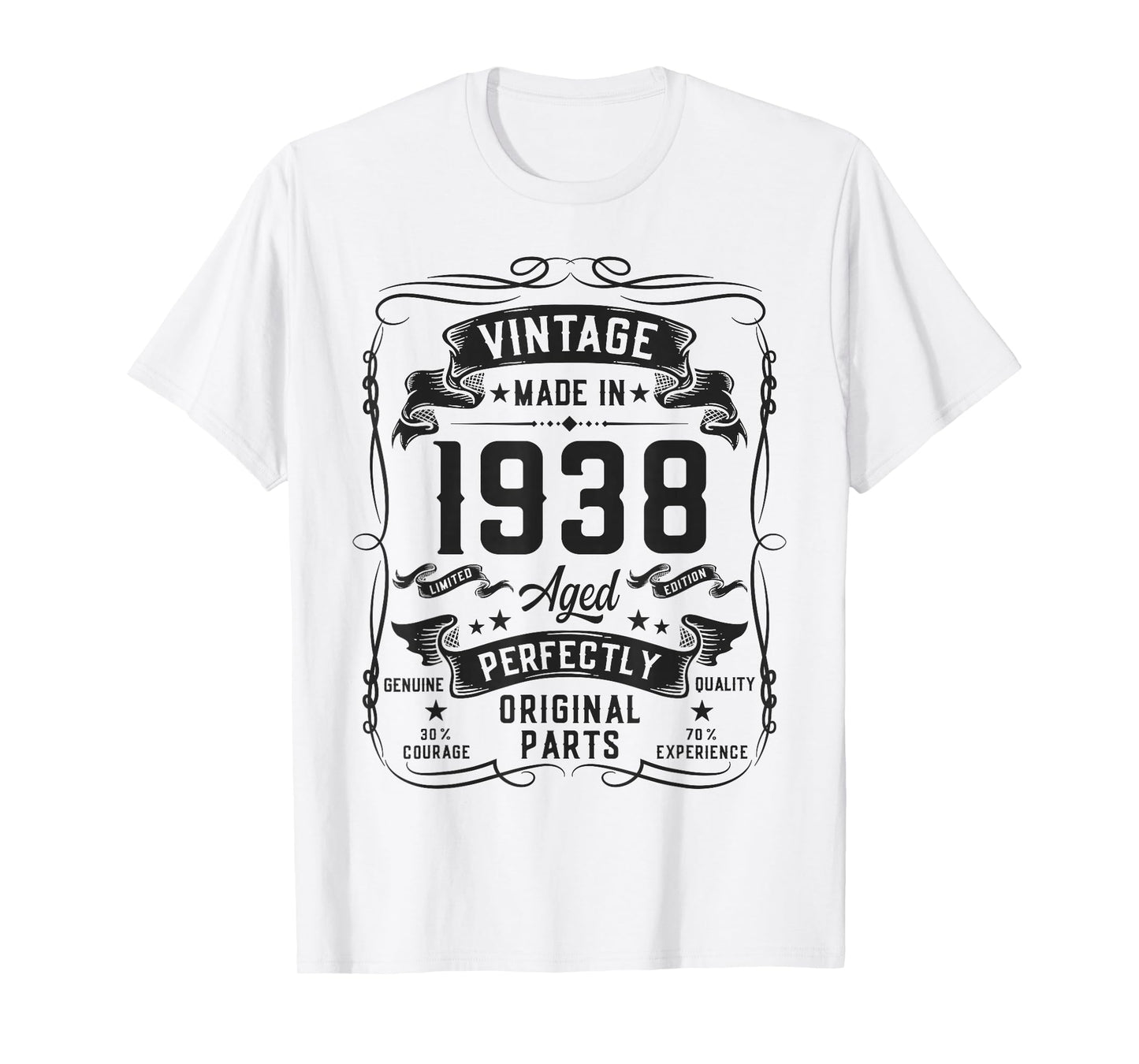 Vintage 1938 88yr 88th Birthday Gifts for Men 88 Years Old T-Shirt