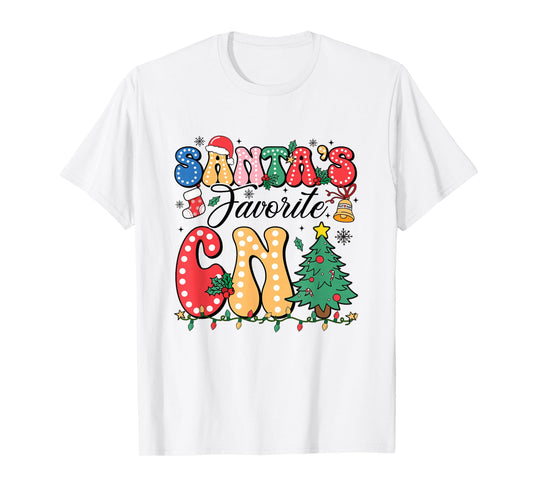 Funny Santa's Favorite CNA Christmas Nursing Xmas T-Shirt