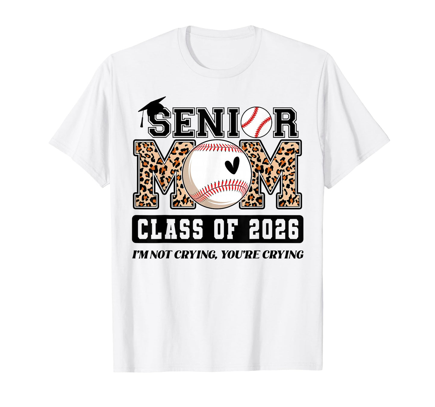 Senior Mom Class of 2026 Cute Baseball Player Graduation T-Shirt