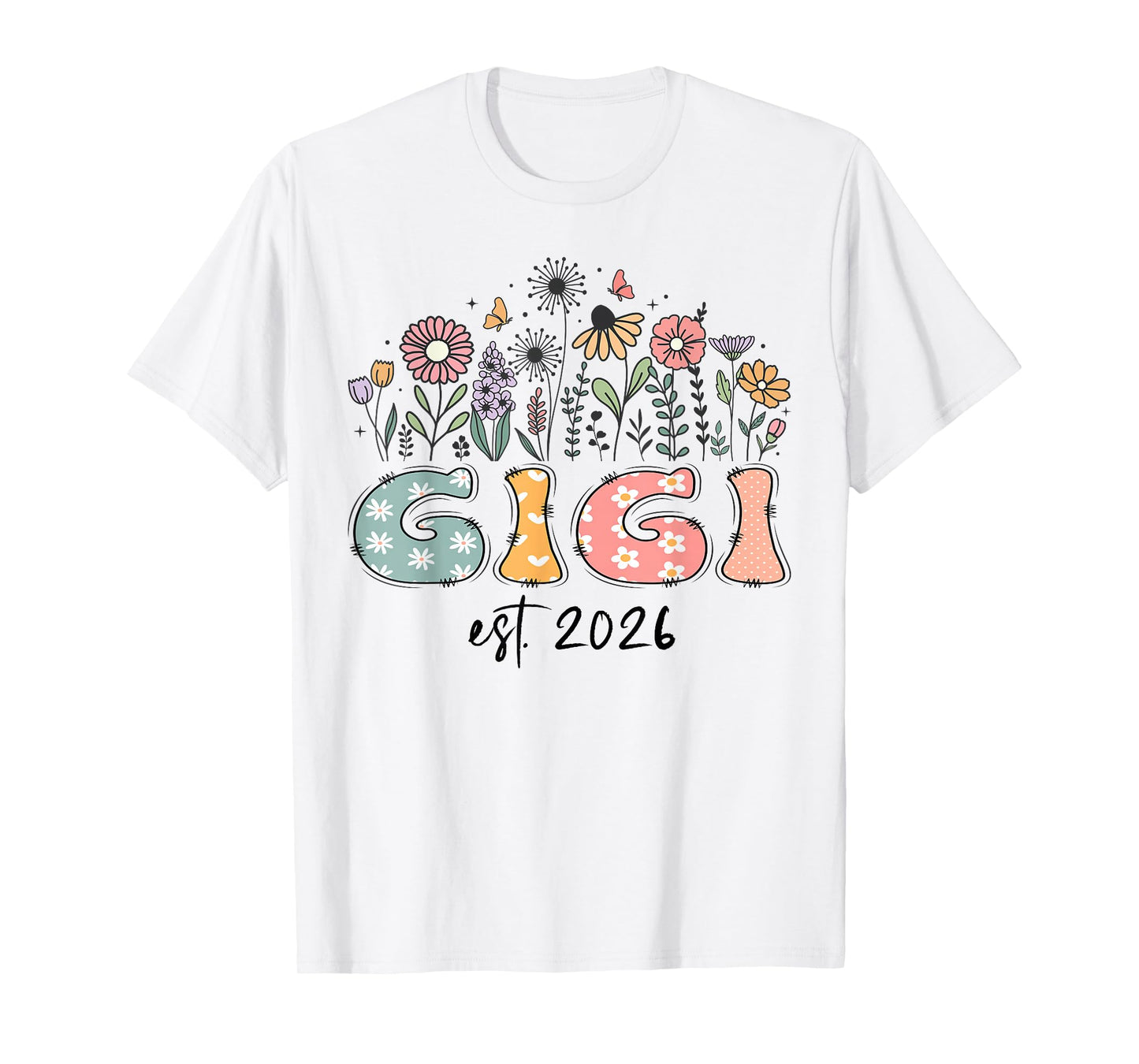Promoted to Gigi Est. 2026 Daisy Floral Wildflower T-Shirt