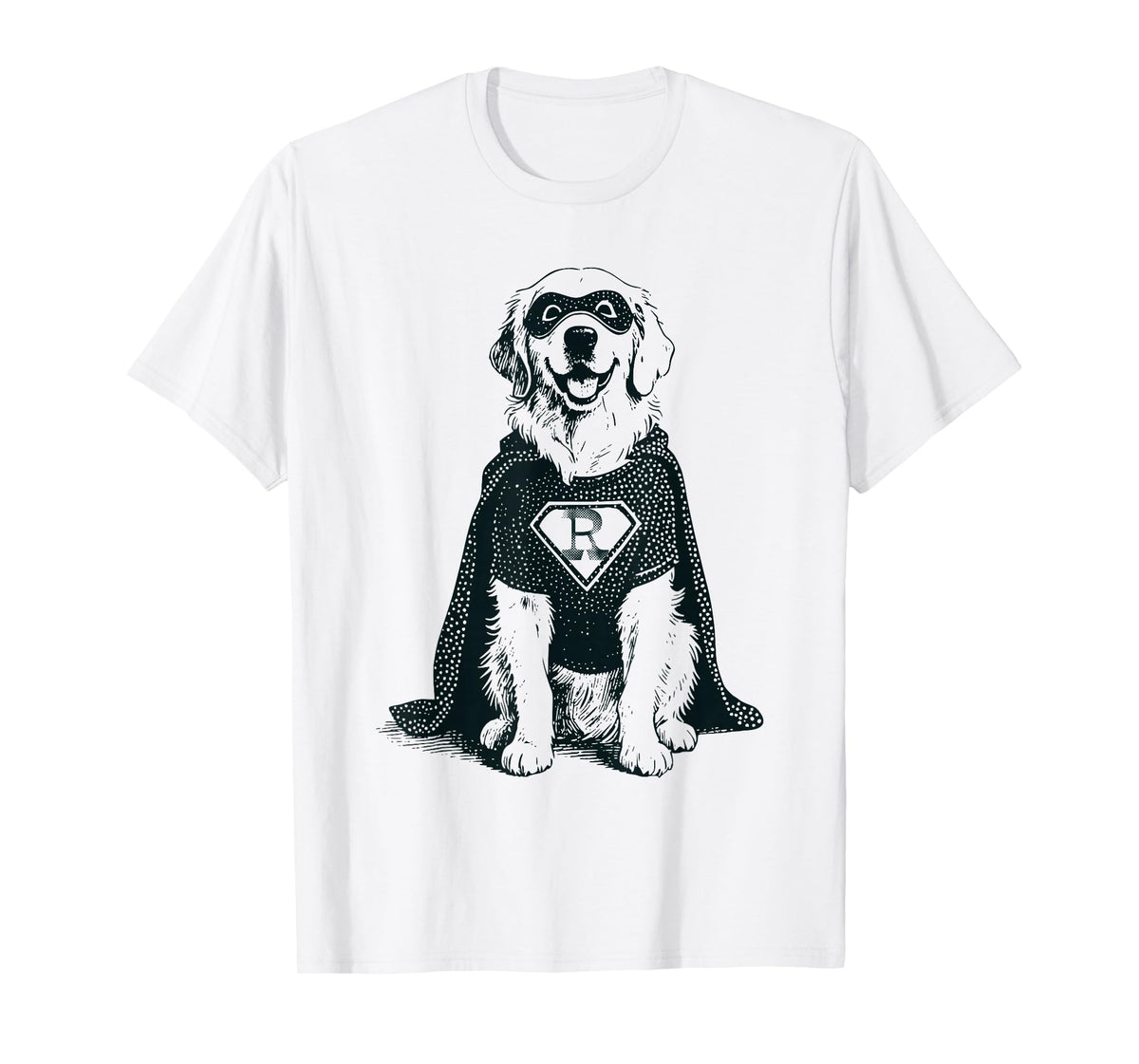 Super Retriever Hero – Happy Retriever with Mask and Cape T-Shirt