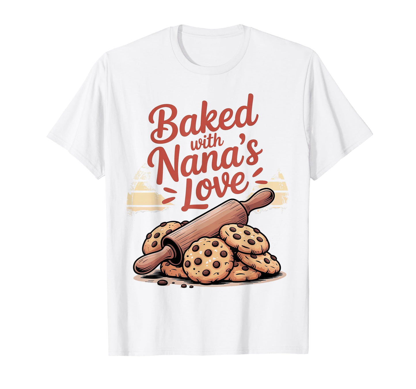 Baked with Nana's Love Rolling Pin Cookie Design T-Shirt