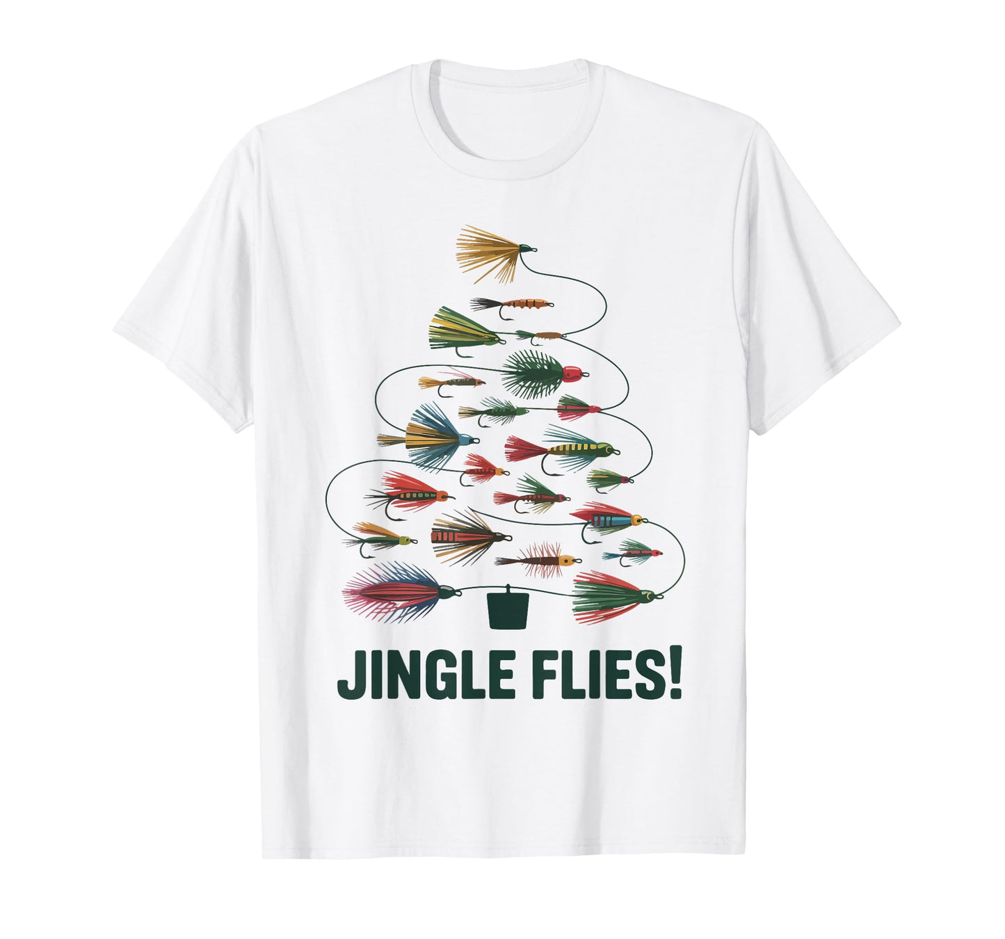 Jingle Flies Funny Fly Fishing Lure Christmas Pajama Toddler T-Shirt