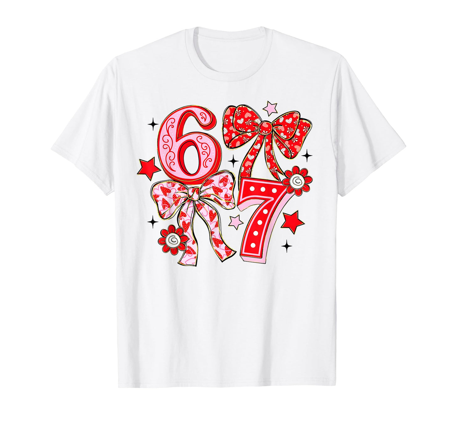 Valentine Funny Six Seven 6 7 Meme Slang Men Women Boy Girl T-Shirt