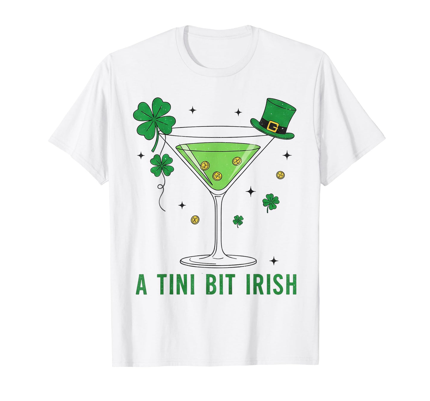 Cute St Patricks Day Cocktail A Tini Bit Irish St Pattys Day T-Shirt
