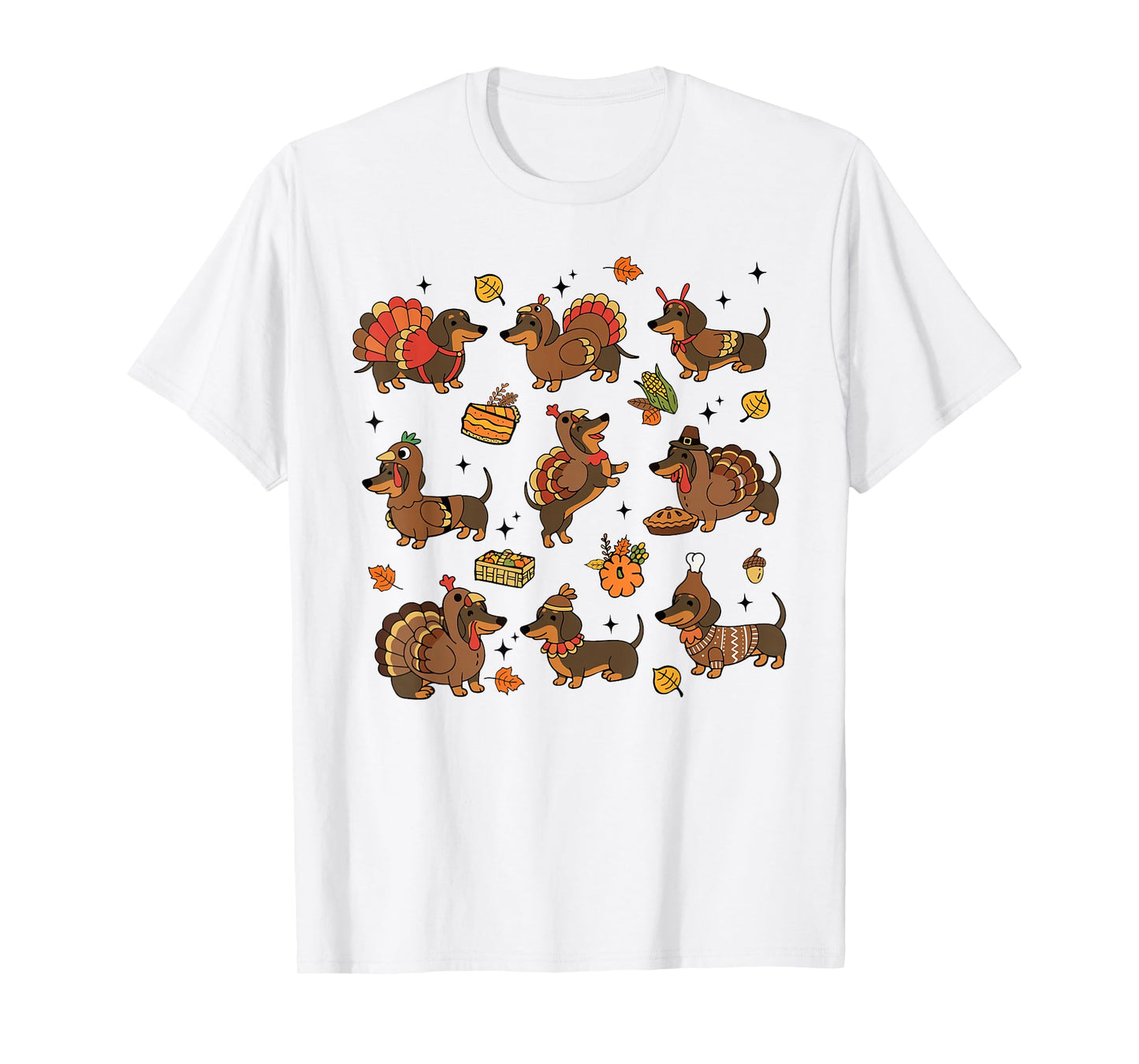 Weiner Dachshund Dog Turkey Costume Thanksgiving Women Men T-Shirt