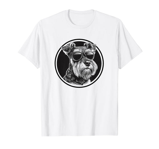 Funny Mens Womens Sunglasses Logo Miniature Schnauzer Lover T-Shirt