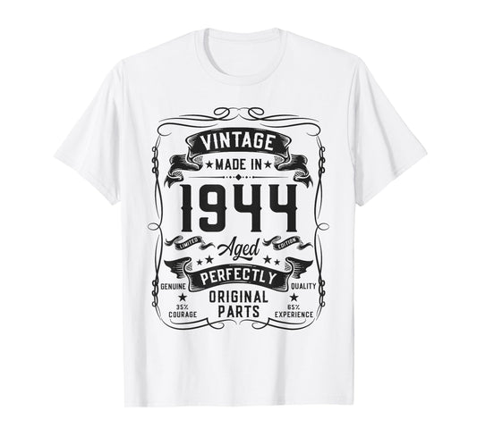 Vintage 1944 82yr 82nd Birthday Gifts for Men 82 Years Old T-Shirt