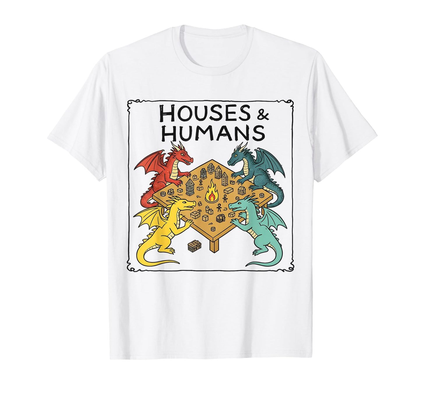 Houses and Humans Funny Parody Gaming for Men Boys Kids T-Shirt