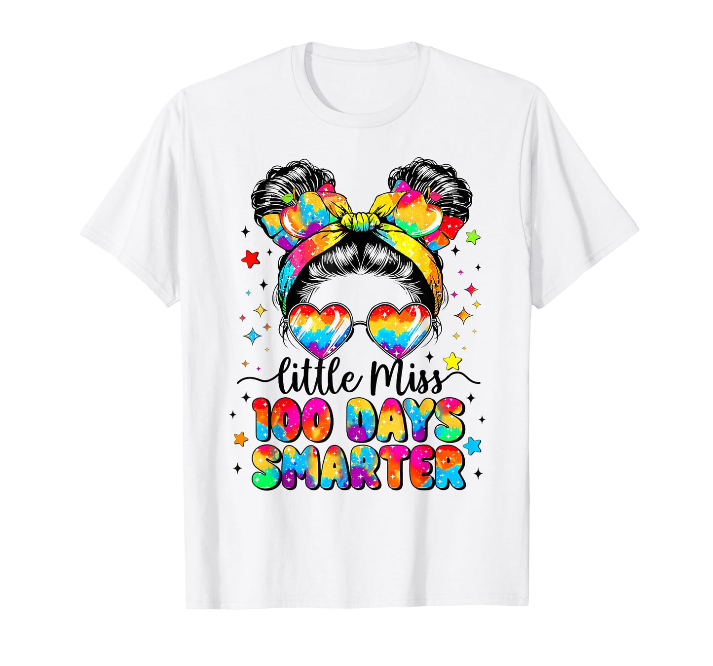 Little Miss 100 Days Smarter Girl Happy 100 Days of School T-Shirt