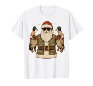Santa Hold Mallard Duck Hunting Christmas Pajama Toddler Boy T-Shirt