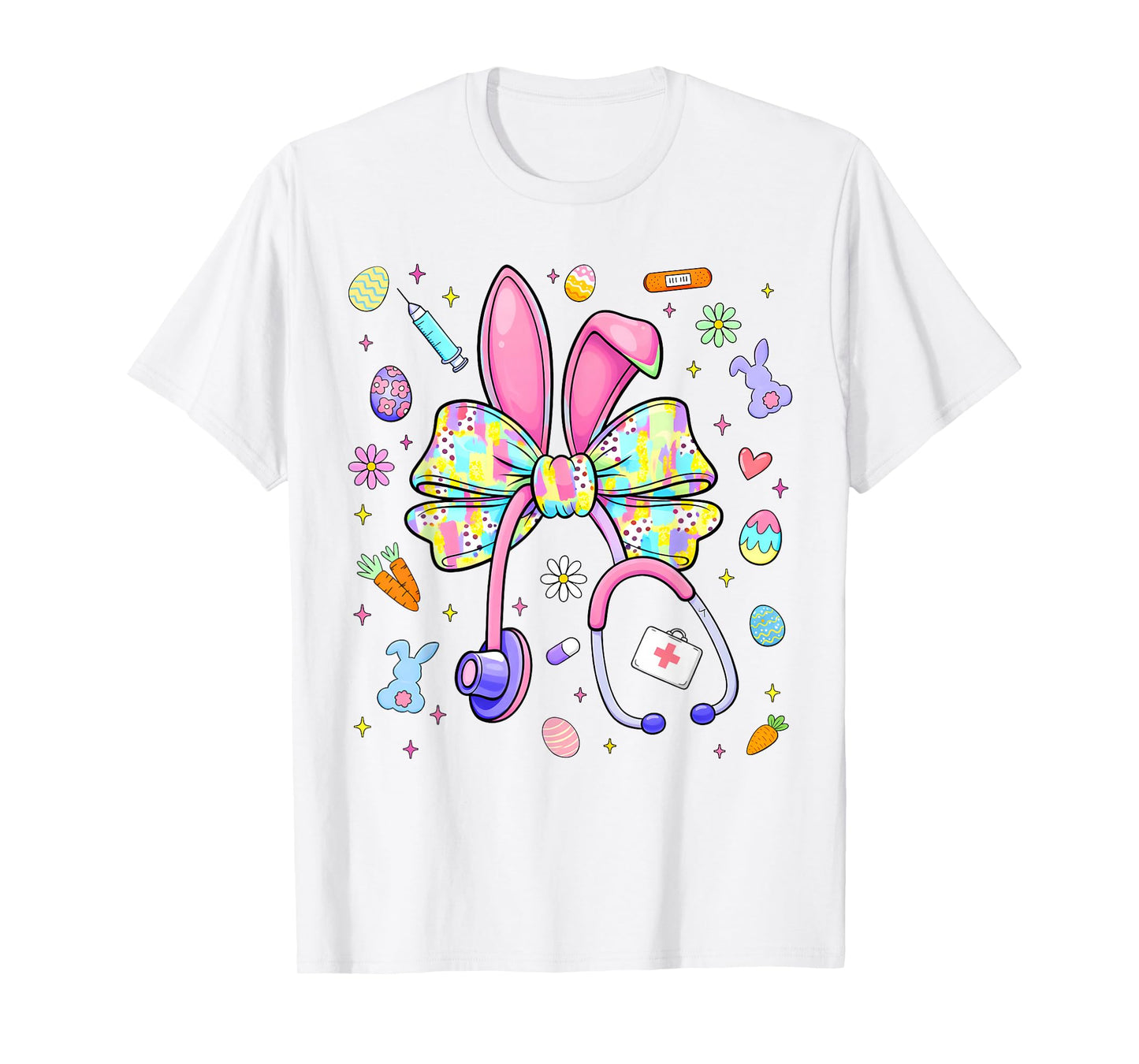 Rabbit Bunny CNA ICU Coquette Easter Nurse Men Women T-Shirt
