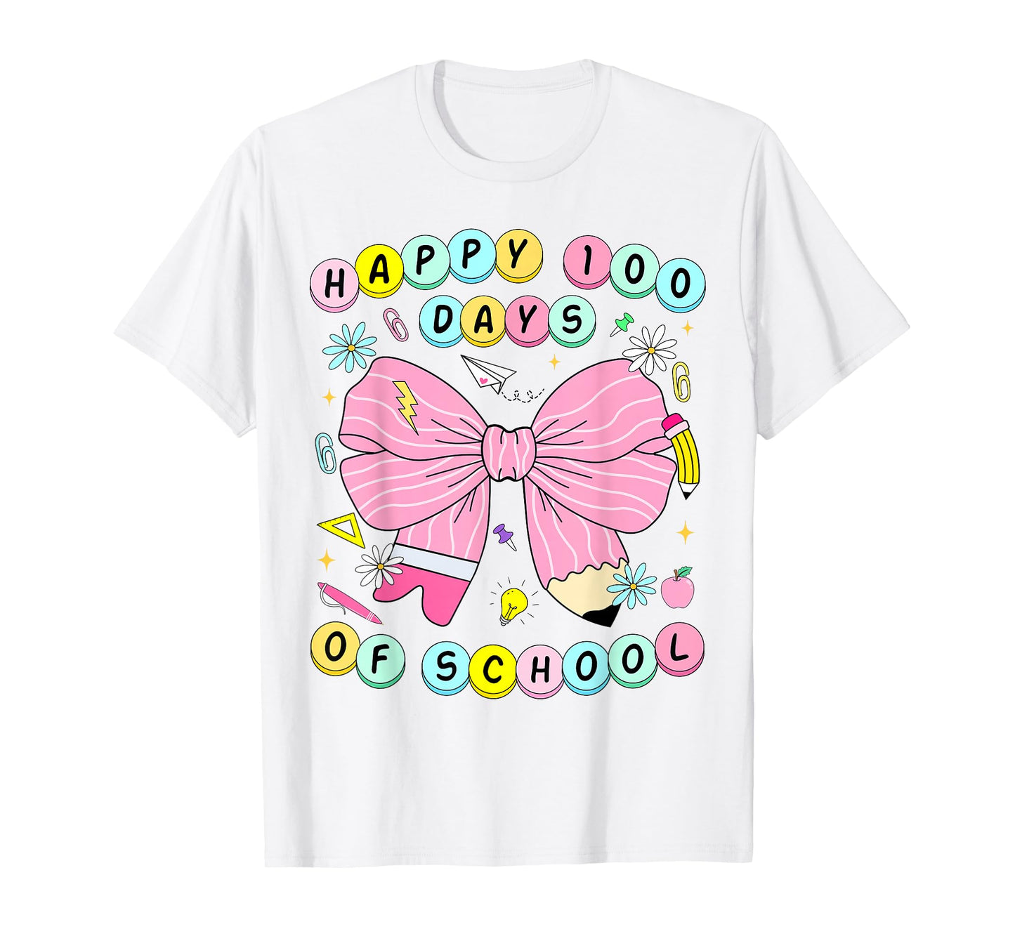 Happy 100 Days of School Girls Coquette 100th Day of School T-Shirt