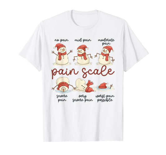 Pain Scale Snowman Funny Nurse Christmas Holiday T-Shirt