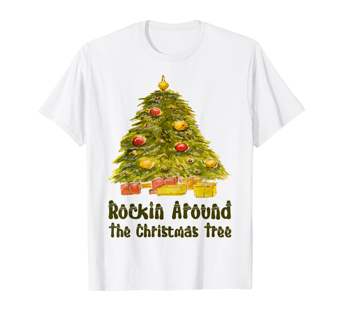 Funny Xmas Rockin.Around The Christmas Tree Costume T-Shirt