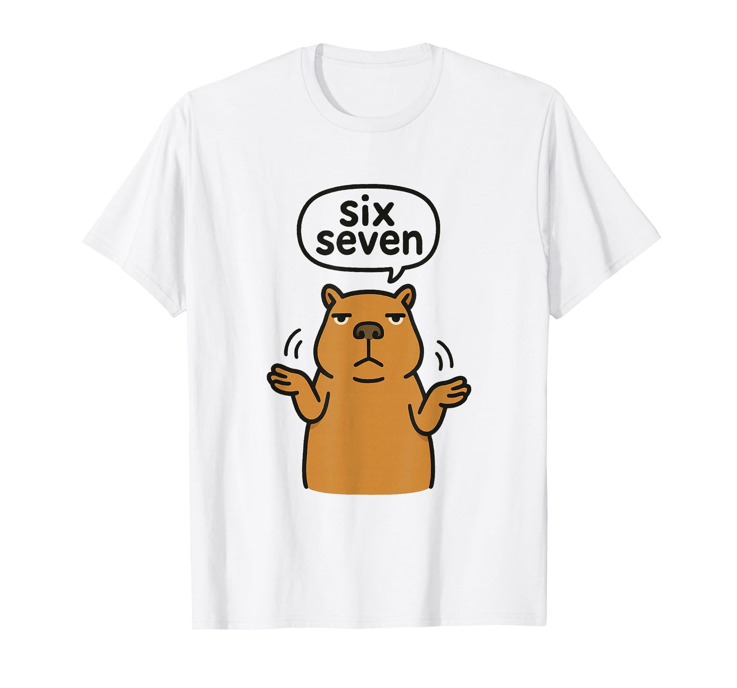 67 Six Seven 6-7 Capybara - Funny Teen Kids Brainrot Meme T-Shirt