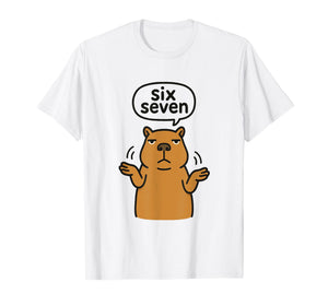 67 Six Seven 6-7 Capybara - Funny Teen Kids Brainrot Meme T-Shirt