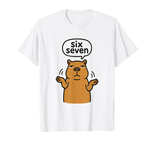 67 Six Seven 6-7 Capybara - Funny Teen Kids Brainrot Meme T-Shirt