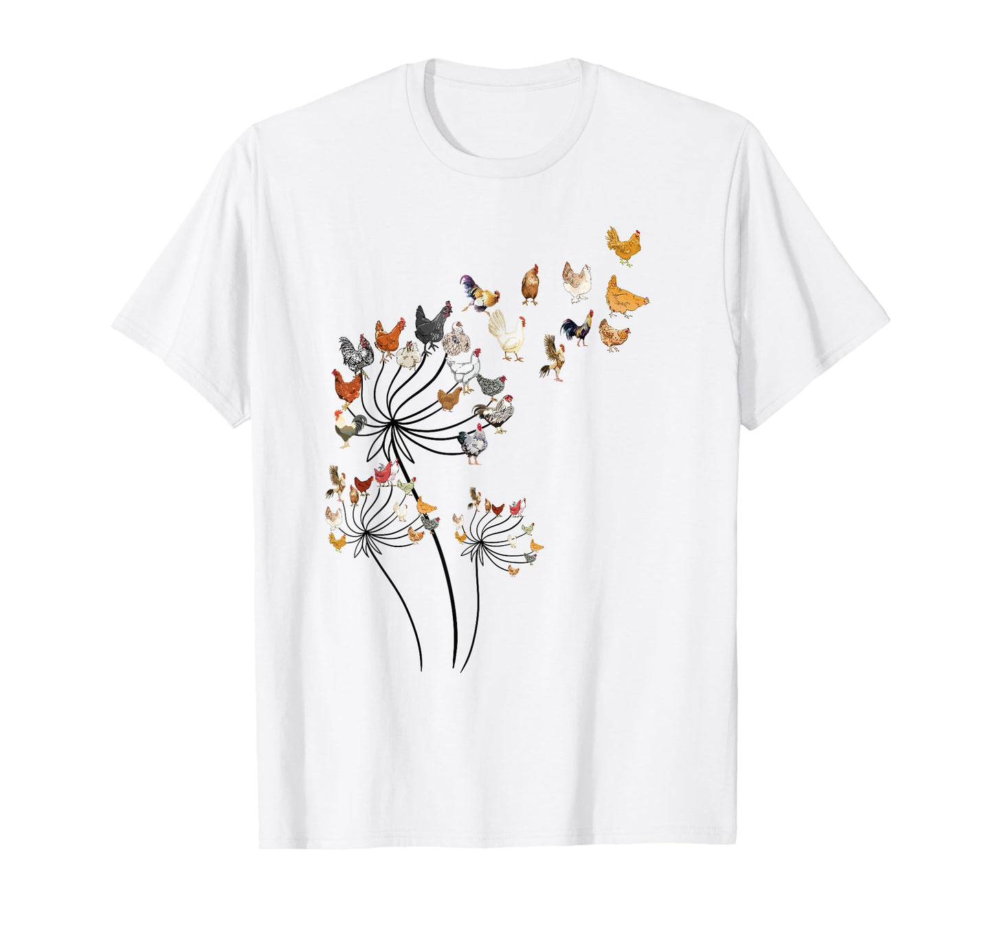 Cute Dandelion Chickens Lover Shirts for Women Girls Teen T-Shirt