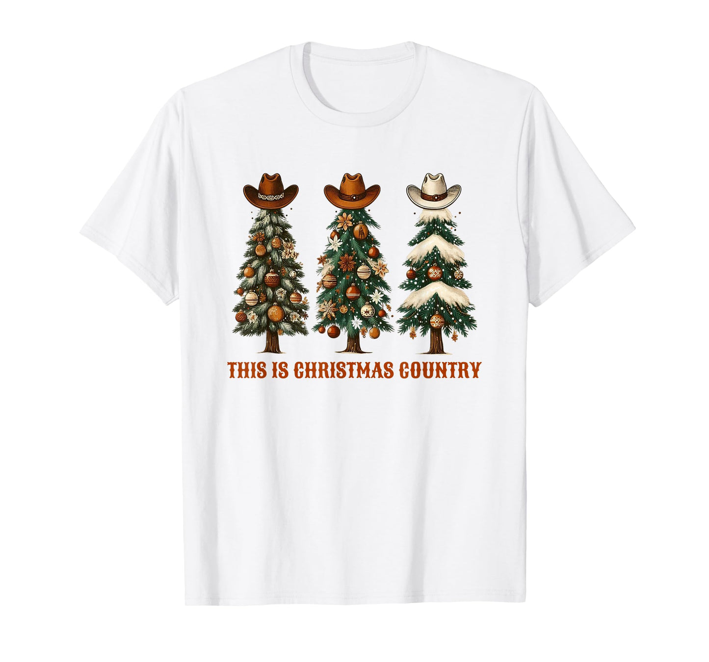 This is Christmas Country Cowboy Hats on Western Xmas Trees T-Shirt