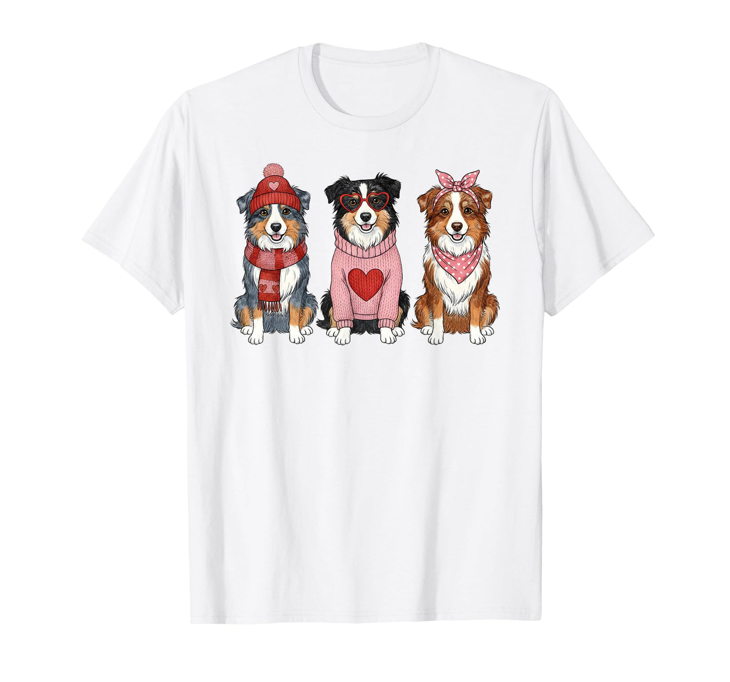 Cute Australian Shepherd Valentine Aussie Dog T-Shirt