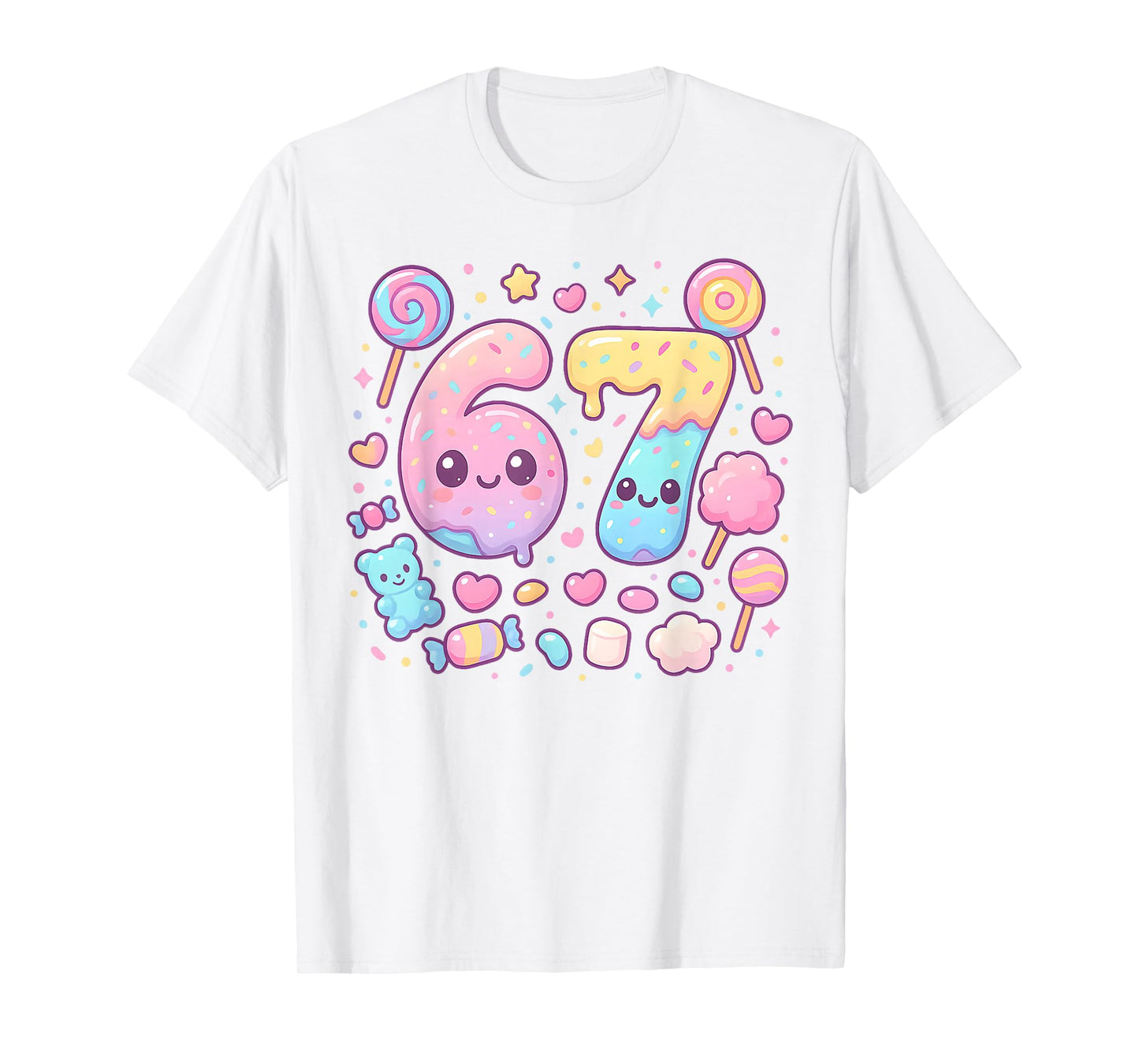 Funny 67 Six Seven Candy 6 7 Meme Gen Alpha Kawaii T-Shirt