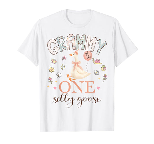 Grammy of The One Silly Goose 1st Birthday Girl Matching T-Shirt