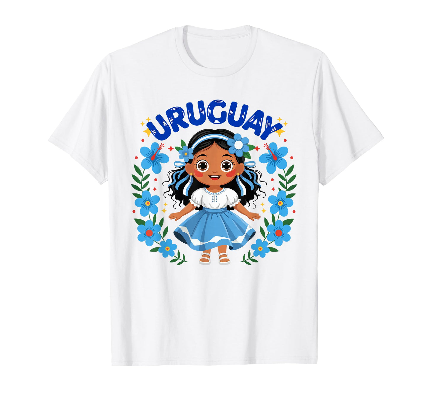 Uruguay Uruguayan Girl Traditional Dress Flowers T-Shirt