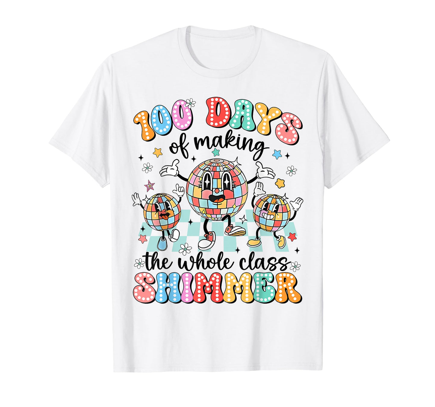 100 Day of School Class Shimmer Funny 100th Day Gift Teacher T-Shirt