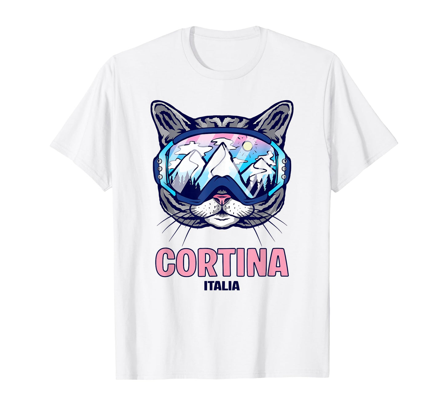 Cortina Cat Ski Goggles Mountain Panorama T-Shirt