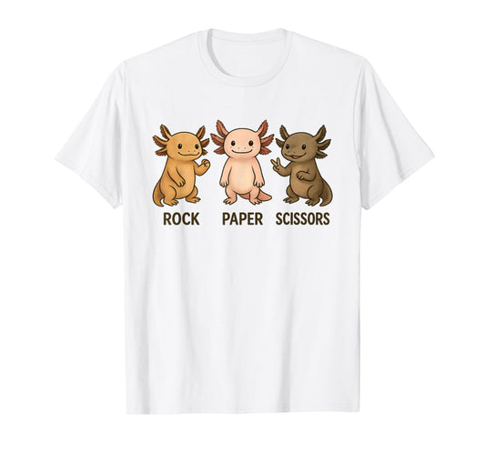 Funny Hand Game Axolotl Rock Paper Scissors – Cute Axolotl T-Shirt