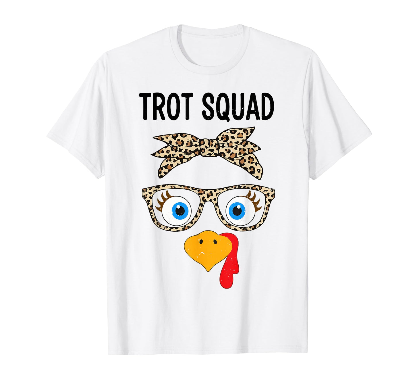 Thanksgiving Running Print Leopard Turkey Trot Squad 2025 T-Shirt