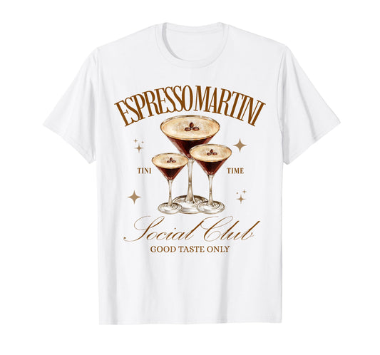 Womens Espresso Martini Social Club Drinking Cocktail T-Shirt