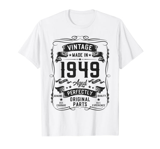 Vintage 1949 77yr 77th Birthday Gifts for Men 77 Years Old T-Shirt